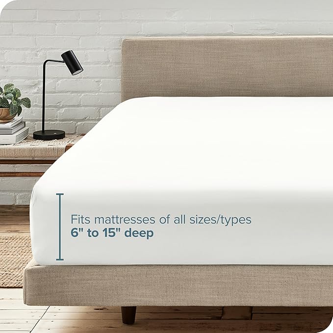Bare Home Fitted Bottom Sheet California King Size - Premium 1800 Microfiber - Ultra-Soft Hotel Luxury - Deep Pocket - Durable and Long Lasting (Cal King, Cream)