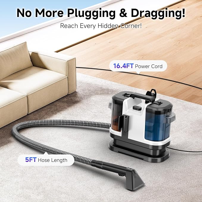 Portable Carpet & Upholstery Cleaner Machine, Handheld Spot Cleaner - Image 5