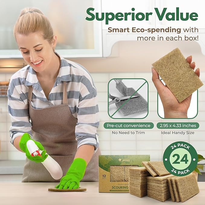 Plant-Based Scouring Pads for Dishes - Image 4