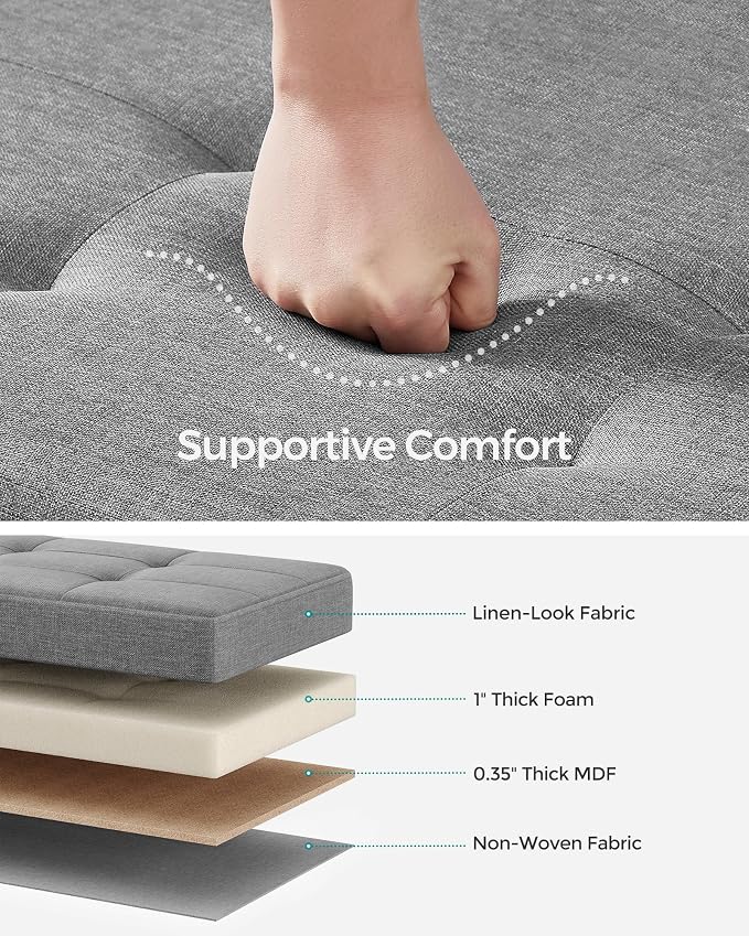 SONGMICS Storage Ottoman Bench, Foldable Foot Rest - Image 4