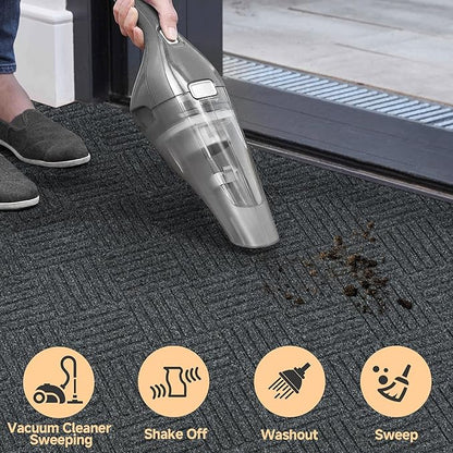 jxgzyy Commercial Hallway Runner Rugs 2'11" x 9'10", Non-Slip Indoor Outdoor Doormat, Heavy Duty Floor Mat for Entrance, Porch, Patio, Garage, High Traffic Area, Dark Grey