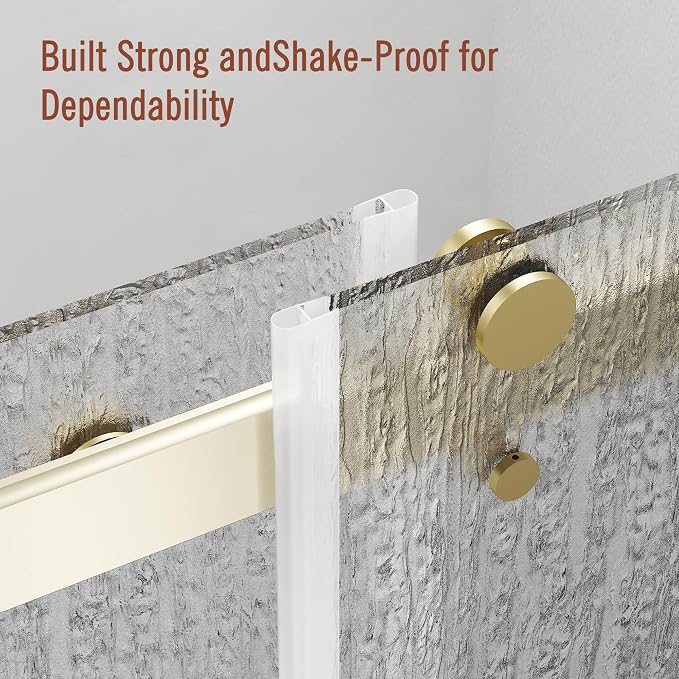 Bathtub Sliding Door 60" W x 56" H, Tub Shower Door, Frameless Bypass Double - Image 6