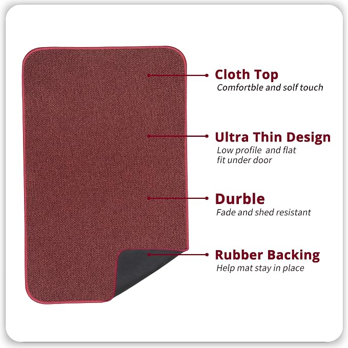 Bath Mat, Ultra Thin Bathroom Rugs, Rubber Bath Mats - Image 3