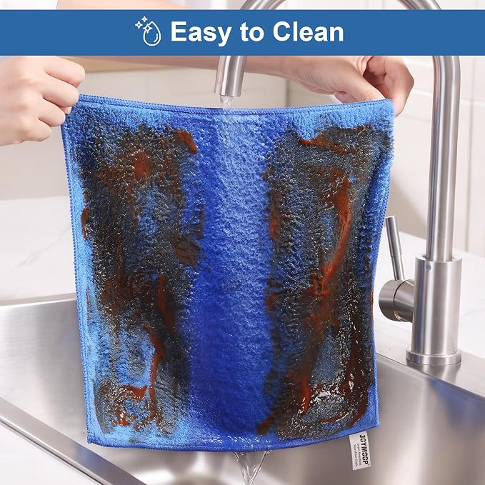 JOYMOOP Microfiber Cleaning Cloths 18 Packs, 11.8" x 11.8" Blue Reusable - Image 6