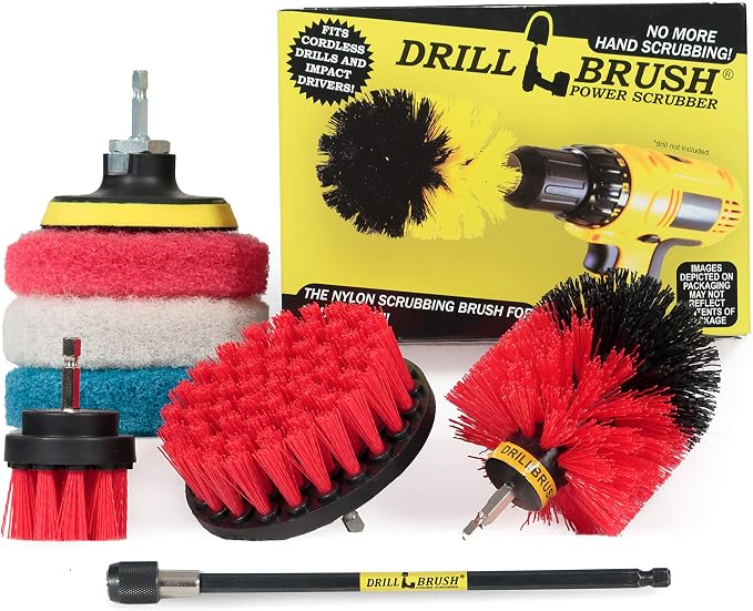 Drillbrush - Rotary Drill Brush Cordless Scrubber - Deck Scrub Brush Kit - by Drillbrush
