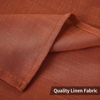 MIULEE Burnt Orange 2 Panels 84 Inch Long Farmhouse Linen Sheer Window Curtains Elegant Terracotta Rust Fall Autumn Drapes Grommet Top Linen Textured Voile for Bedroom Living Room (52 X 84 Inch)