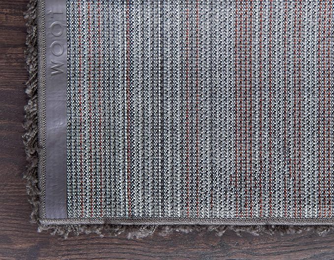 Unique Loom Solid Shag Collection Area Rug (7' 10" x 10' Rectangle, Graphite Gray)