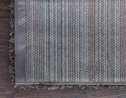 Unique Loom Solid Shag Collection Area Rug (7' 10" x 10' Rectangle, Graphite Gray)