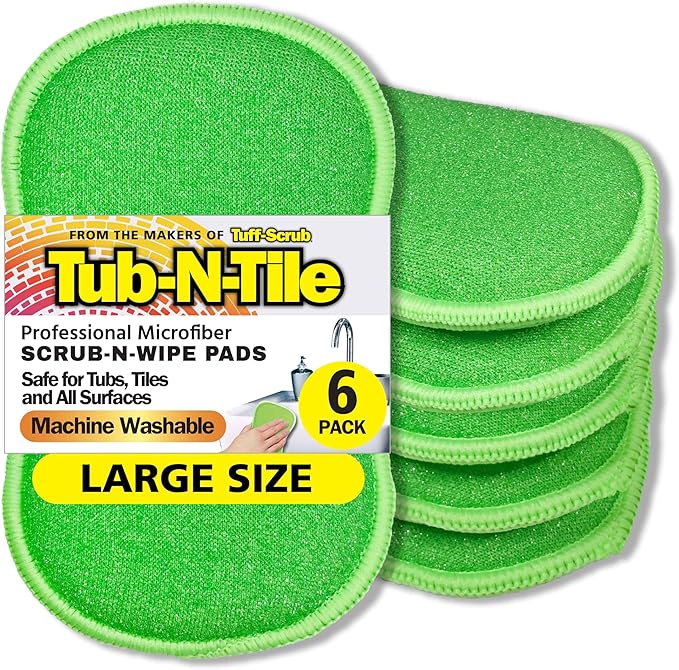 Tub-N-Tile by Tuff-Scrub, Microfiber, Scrub-N-Wipe Pad, Non-Scratch, Dual-Sided by Tuff-Scrub