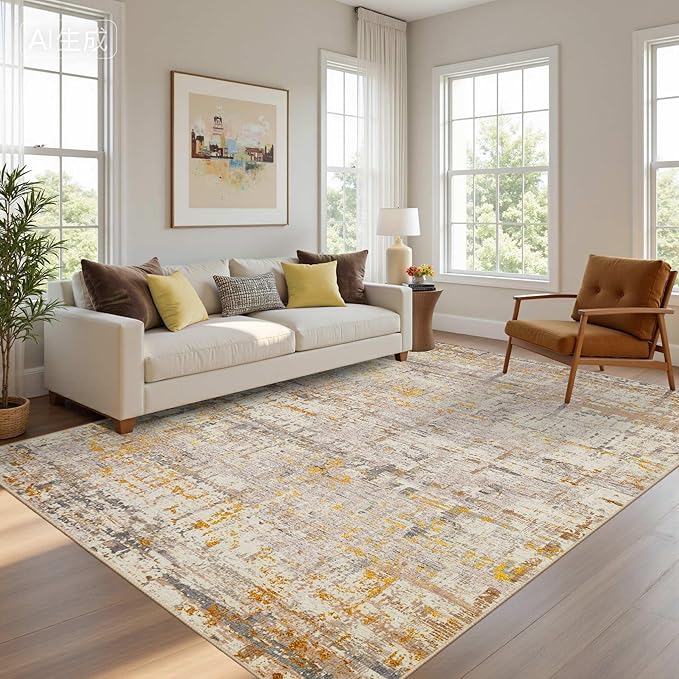 5x7 Area Rugs for Bedroom Living Room, Non-Slip Washable Modern Neutral - Image 3