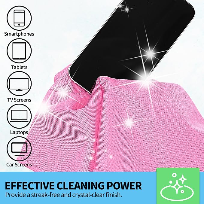 HOMERHYME Microfiber Cleaning Cloth, 12 Pack Window Glasses Cleaning Cloth - Image 4