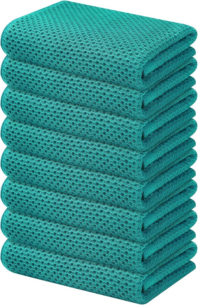 Kitinjoy 100% Cotton Waffle Weave Kitchen Hand Towels by Kitinjoy