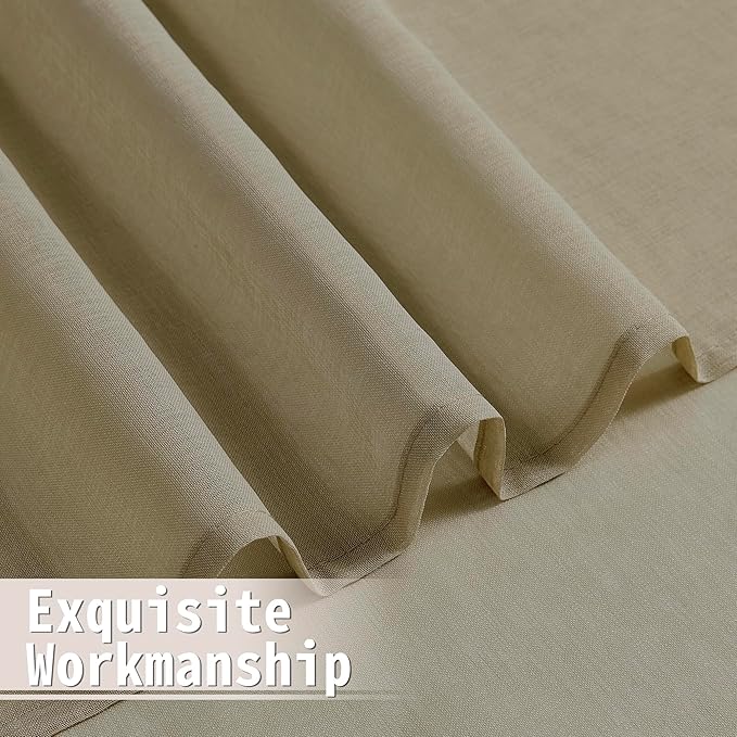 Tollpiz Sheer Linen Textured Curtain Sheers Doorway Light Filtering Voile - Image 8