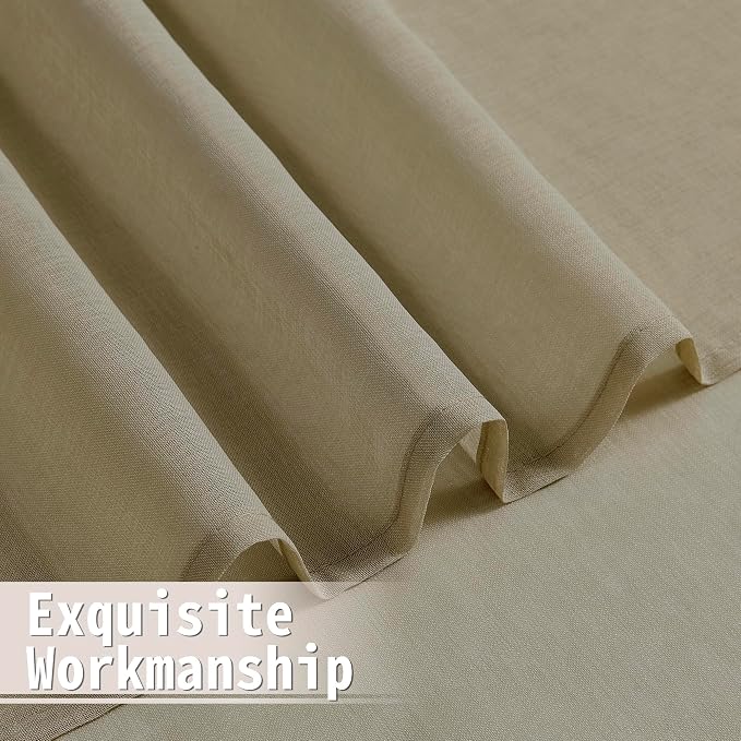 Tollpiz Short Sheer Door Curtain Closet Linen Textured Curtain Sheers Doorway - Image 8