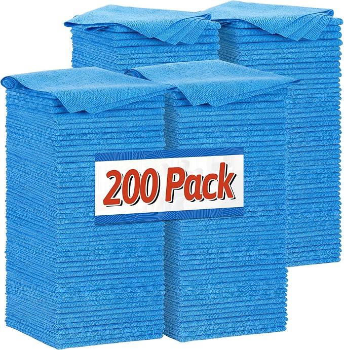 FIXSMITH Shop Towels, Microfiber Cleaning Cloth Bulk, 200 Pack Microfiber Towels by FIXSMITH