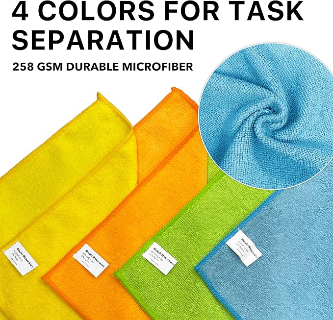 Simple Houseware 12 Pack Microfiber Cleaning Cloth - Image 3