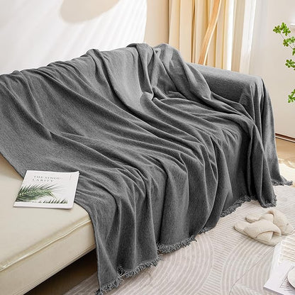 MEETSKY Sectional Couch Covers Sofa Slipcover Couch Protector Covers Universal Fit for Couch 2 Seat Thick Washable Modern Decor for Living Room, 91" x 118", Charcoal Gray