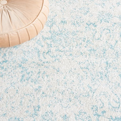 SAFAVIEH Area Rug 4x6 - Adirondack Collection - Ivory & Light Blue, Distressed Vintage Floral Design, Non-Shedding & Easy to Clean, Ideal for Living Room, Bedroom, Dining Space (ADR109L)