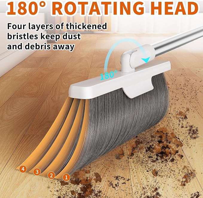Household Broom with Dustpan, Magic Silicone Broom, Magic Broom with Extra-Long - Image 4