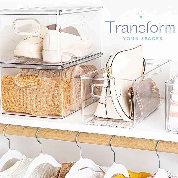 Plastic Food Storage 4 Pack Clear Container Bin - Image 2