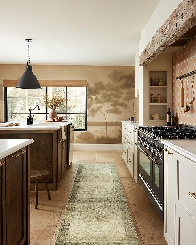 Loloi Magnolia Home by Joanna Gaines Banks Collection BAN-06 Natural/Granite 3'-6" x 5'-6" .13" Pile Height, Machine Washable, Accent Rug