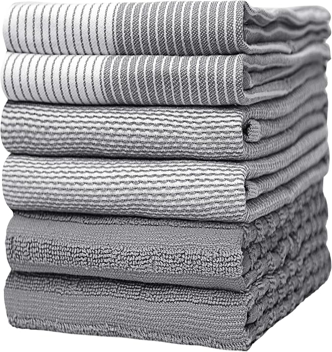 Premium Kitchen Towels | Large Cotton Dish Towels | Flat & Terry Highly by BumbleTowels