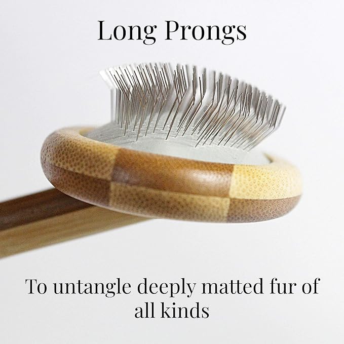 Sheepskin Brush Rug Wool Carpet Cleaner Bamboo Wire Slicker Carding, Unmats Fur - Image 2