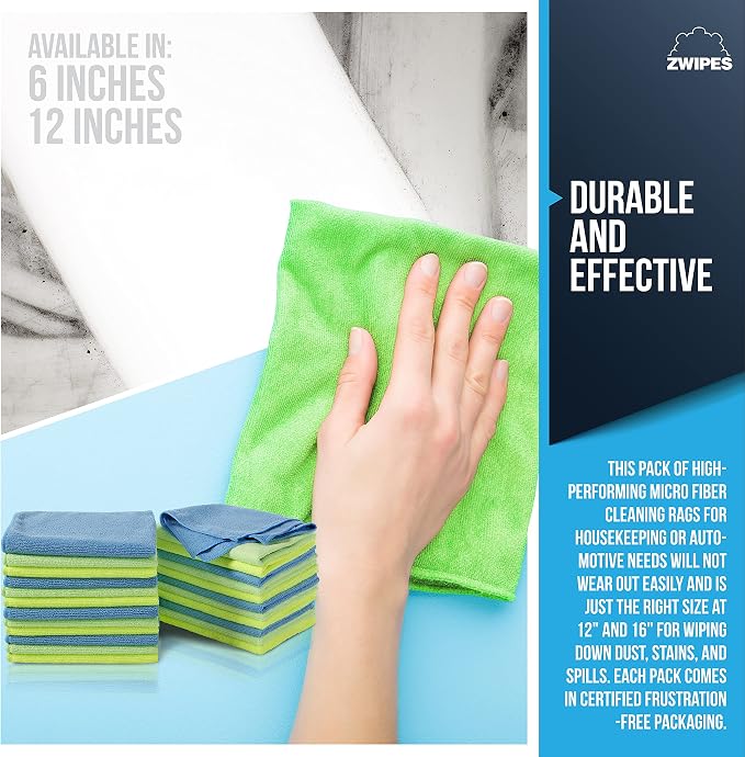 Zwipes 924 Microfiber Cleaning Cloths, 24 Pack - Image 6