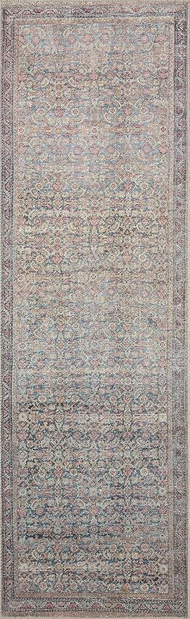 Loloi Adrian Collection ADR-04 Denim/Multi 2'-6" x 9'-6", .19" Thick Runner Rug