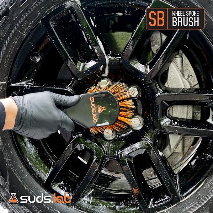 Suds Lab SB Wheel Spoke Tire Brush, Soft Bristle Wheel Cleaner Brush - Image 2