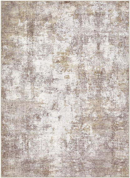 Washable 10X12 Area Rug: Modern Abstract Soft Non-Slip Indoor Rugs - Low Pile Stain Resistant Rug for Living Room Bedroom Dining Room Playroom Office(Golden Brown,10'x12')