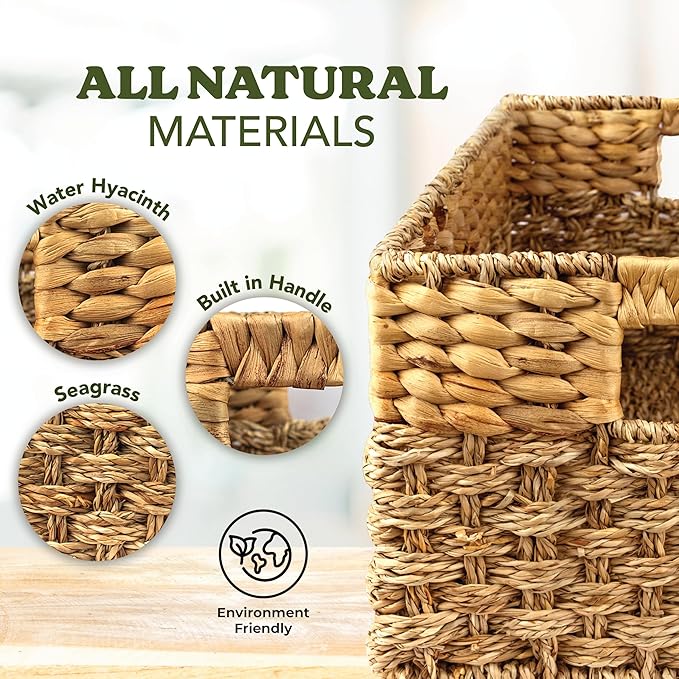 Small Wicker Baskets for Storage 2-Pack, Woven Baskets for Organizing Living - Image 8