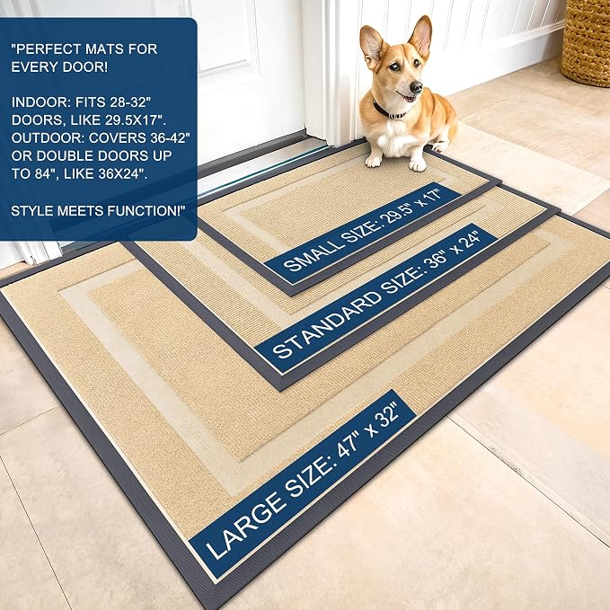 OLANLY Front Door Mat Indoor Outdoor Entrance, Waterproof All-Season, - Image 2