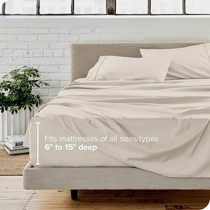 Bare Home California King Sheet Set - 1800 Ultra-Soft Microfiber Bed Sheets - Double Brushed - Deep Pockets - Easy Fit - 4 Piece Set - Bed Sheets (Cal King, Wheat)