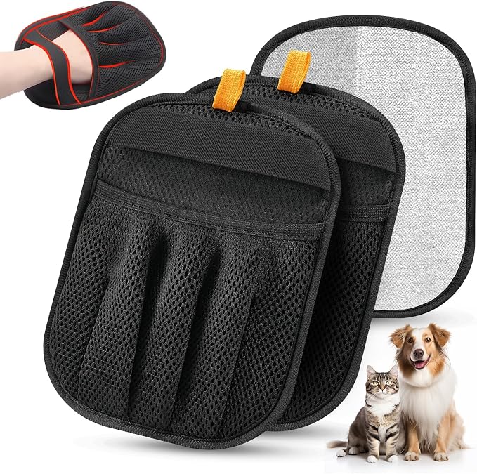 2Pcs Pet Hair Removal Glove for Cats & Dogs, 2025 Newly Upgraded Five-Finger by Salhap