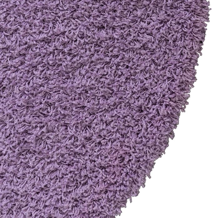 Unique Loom Solid Shag Collection Area Rug (4' 1" Round, Lilac)