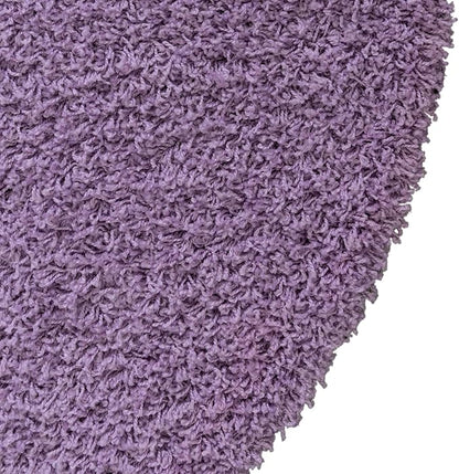 Unique Loom Solid Shag Collection Area Rug (4' 1" Round, Lilac)