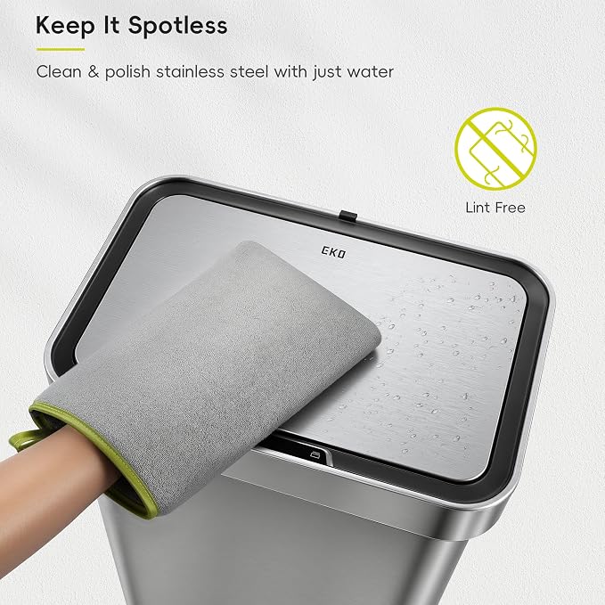 EKO Microfiber Cleaning Mitt for Stainless Steel – Lint-Free Reusable Polishing - Image 5