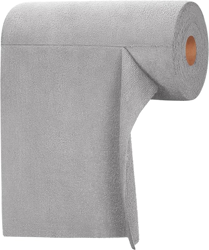Tear-A-Rag Roll -50 Pack, 12 x 12 Microfiber Cleaning Cloth, Reusable Towels by itanso
