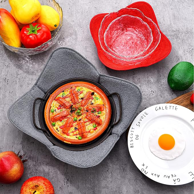 Patelai 6 Pieces 2 Sizes Microwave Bowl Holders Large and Small Bowl Holder - Image 3