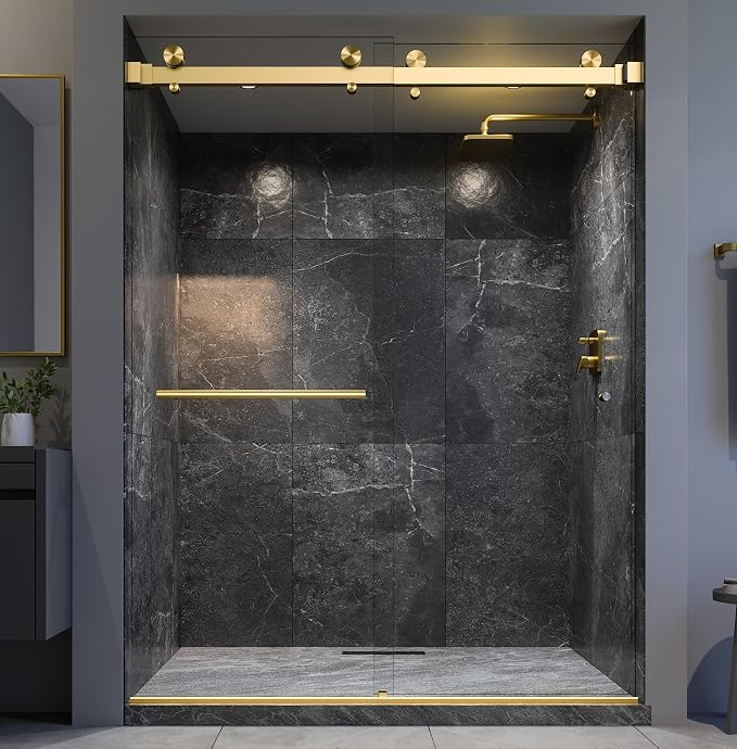 VITRA-200X 56.5-60" W x 78" High 3/8" Twinglide Frameless Shower Door - Image 2