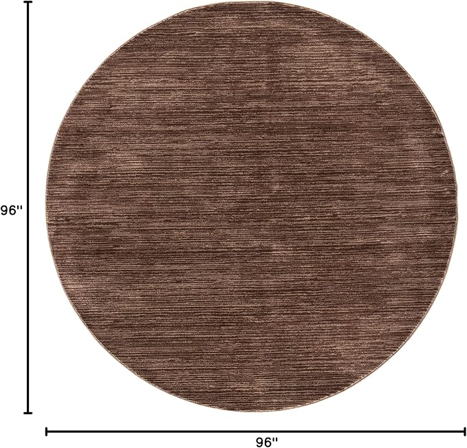 SAFAVIEH Vision Collection Area Rug - 8' Round, Brown, Modern Ombre Design, Non-Shedding & Easy to Clean, Ideal for Living Room, Bedroom, Dining Space (VSN606E)