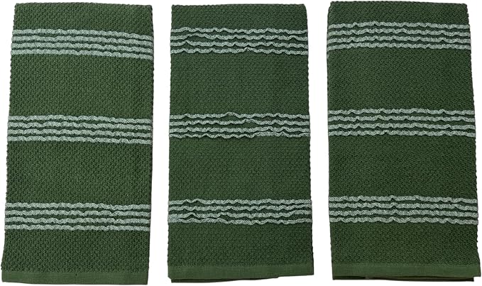 Serafina Home Dark Forest Green Kitchen Hand Dish Towels: Oversized 18" x 28" - Image 6