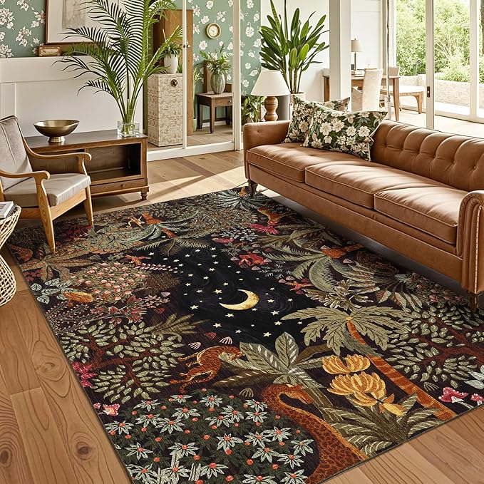 GarveeHome 5x7 Jungle Area Rug Washable Rugs by GarveeHome