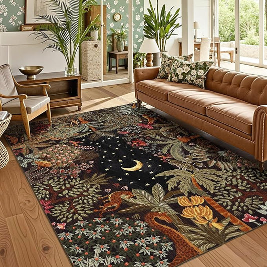 GarveeHome 5x7 Jungle Area Rug Washable Rugs by GarveeHome