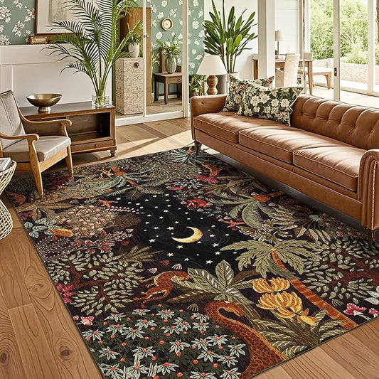 GarveeHome Area Rugs 8x10 for Living Room, Jungle Animal Large Washable Rug by GarveeHome
