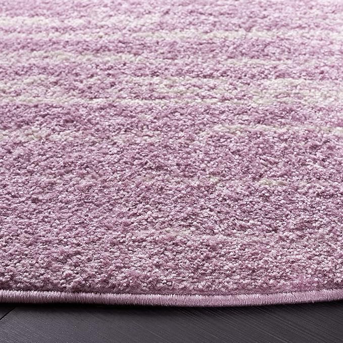 SAFAVIEH Adirondack Collection Area Rug - 8' Round, Cream & Purple, Modern Ombre Design, Non Shedding & Easy to Clean, Ideal for Living Room, Bedroom, Office, Dining Space (ADR113L)