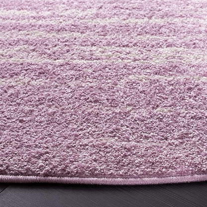 SAFAVIEH Adirondack Collection Area Rug - 8' Round, Cream & Purple, Modern Ombre Design, Non Shedding & Easy to Clean, Ideal for Living Room, Bedroom, Office, Dining Space (ADR113L)