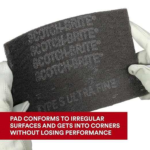 Scotch-Brite Ultra Fine Grade 7448 Hand Pad, 6 in x 9 in Hand Pads, Nonwoven - Image 6