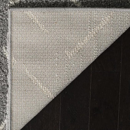 SAFAVIEH Area Rug 11x15 - Arizona Shag Collection - Large - Grey & Ivory, Moroccan Design, Non-Shedding & Easy to Clean, Ideal for Living Room, Bedroom, Dining Space (ASG743D)